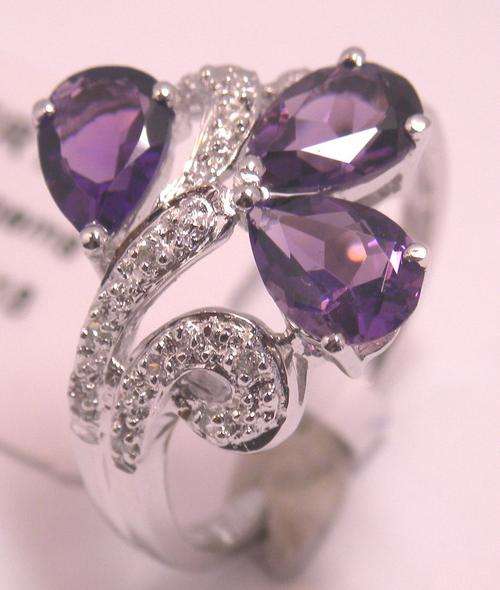 925 Sterling Silver A grade Amethyst ring